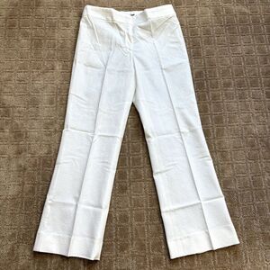 Elie Tahari VTG Jacquard Wide Leg Pants Women's 4 White Low Rise Y2K Ankle